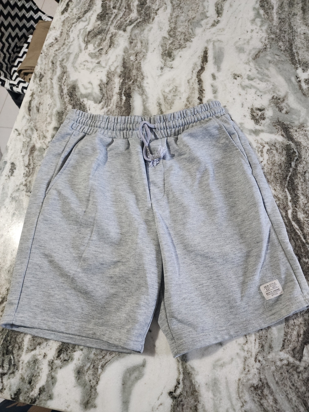 Men's Grey Athletic Drawstring Shorts with Side Pockets
